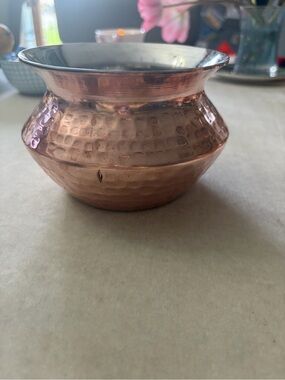 Hand-Hammered Copper Accent Bowl - Warm Copper Finish